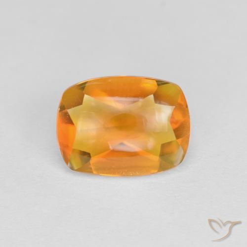 1.32ct Natural Naranja medio Citrino, Forma Cojín, Transparente