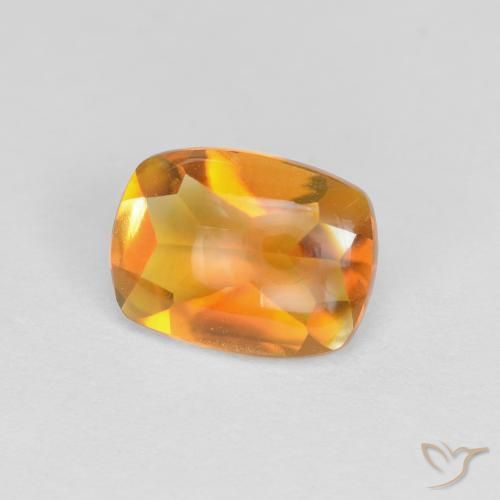 Citrino Naranja medio natural de 1.32 ct, Forma Cojín, Transparente