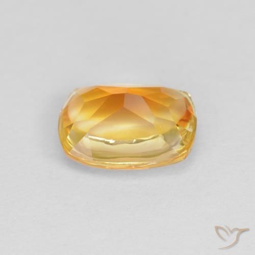 Citrino Naranja medio natural de 1.32 ct, Forma Cojín, Transparente