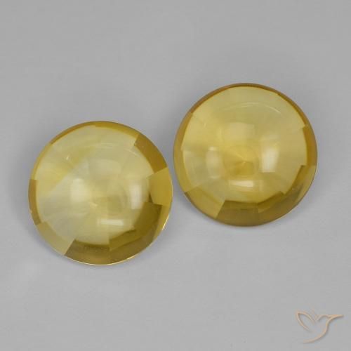 Gemas de Citrino Amarillo toscana natural de 9.85 ct, Redondo, Transparente