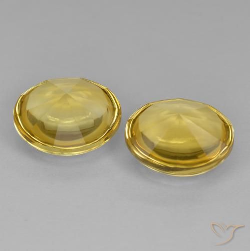 Gemas de Citrino Amarillo toscana natural de 9.85 ct, Redondo, Transparente