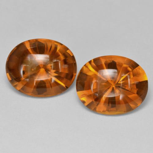 Gemas de Citrino Naranja oscuro natural de 6.59 ct, Corte Óvalo, Transparente