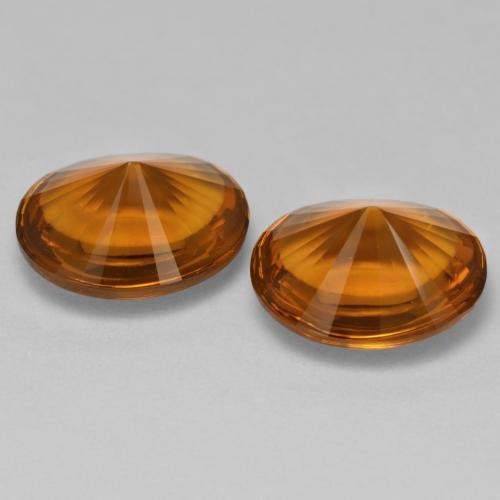 Gemas de Citrino Naranja oscuro natural de 6.59 ct, Corte Óvalo, Transparente