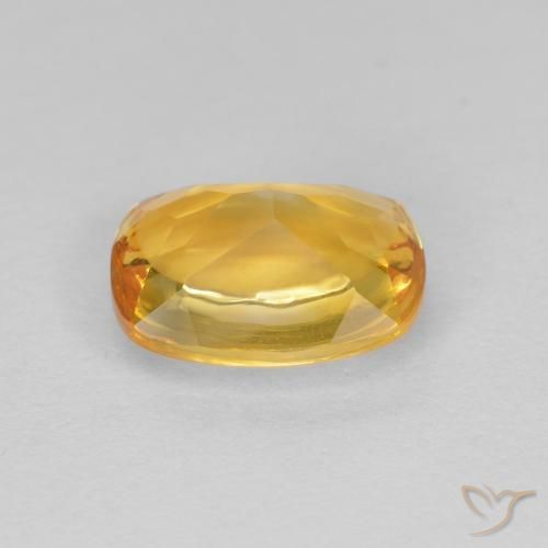 Citrino Dorado oscuro natural de 1.26 ct, Forma Cojín, Transparente