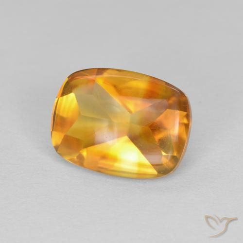 Citrino Dorado naranja natural de 1.33 ct, Forma Cojín, Transparente