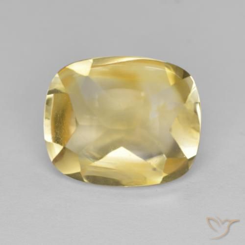 Citrino Dorado natural de 4.68 ct, Forma Cojín, Transparente