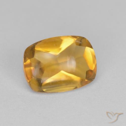 Citrino Naranja medio natural de 1.36 ct, Forma Cojín, Transparente