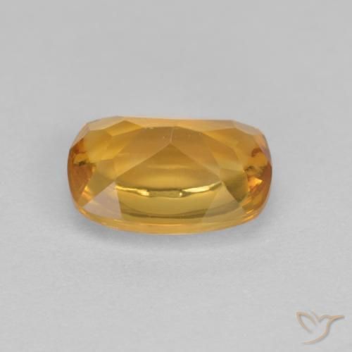 Citrino Naranja medio natural de 1.36 ct, Forma Cojín, Transparente