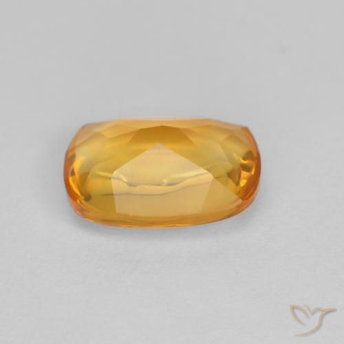 Citrino Naranja dorado intenso natural de 1.15 ct, Forma Cojín, Transparente