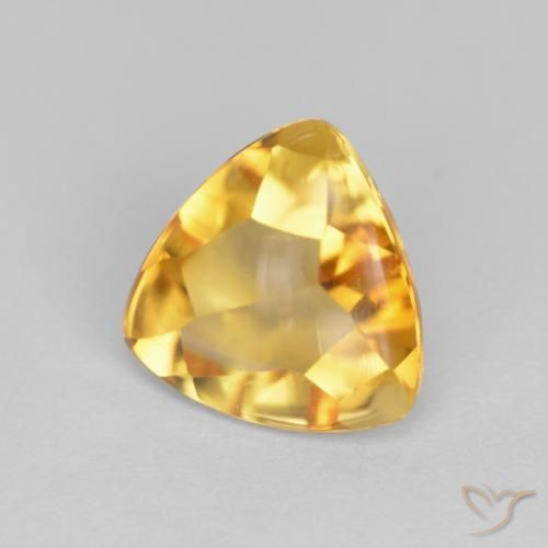 Citrino Naranja dorado intenso natural de 1.56 ct, Trillón, Transparente