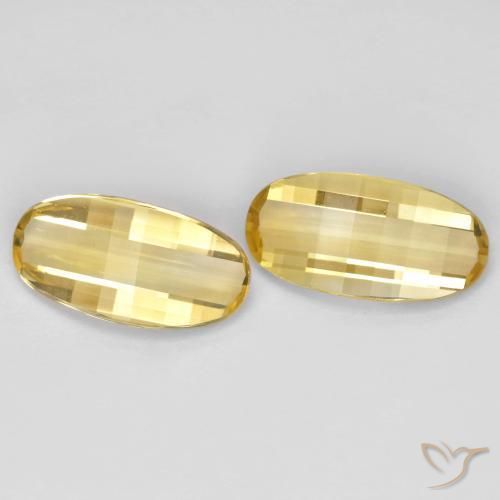 Gemas de Citrino Dorado natural de 4.91 ct, Ovalada, VVS