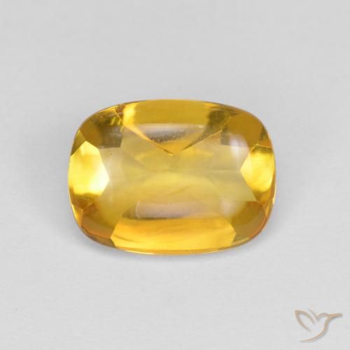 Citrino Dorado natural de 1.28 ct, Forma Cojín, Transparente