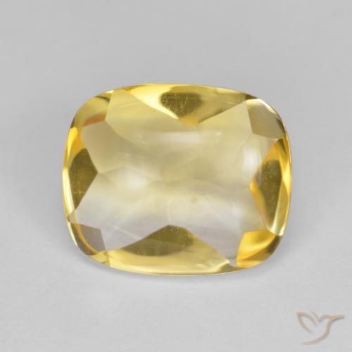 4.80ct Natural Dorado claro Citrino, Forma Cojín, Transparente