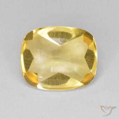 4.96ct Natural Dorado Citrino, Forma Cojín, Transparente