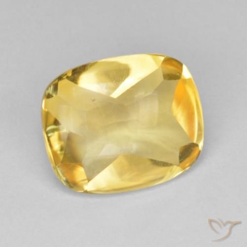 Citrino Dorado natural de 4.96 ct, Forma Cojín, Transparente