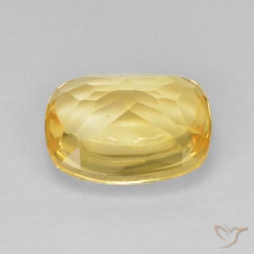 Citrino Dorado natural de 4.96 ct, Forma Cojín, Transparente