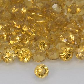 Citrino dorado natural de 0,17 ct, corte redondo, VVS-VS