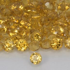 Citrino dorado natural de 0,17 ct, corte redondo, VVS-VS