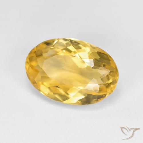 Citrino Dorado natural de 4.03 ct, Ovalada, VS