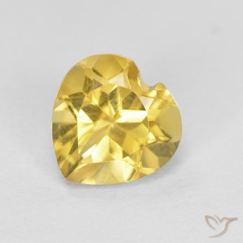 0.76ct Natural Amarillo toscana Citrino, Corazón, VVS-VS