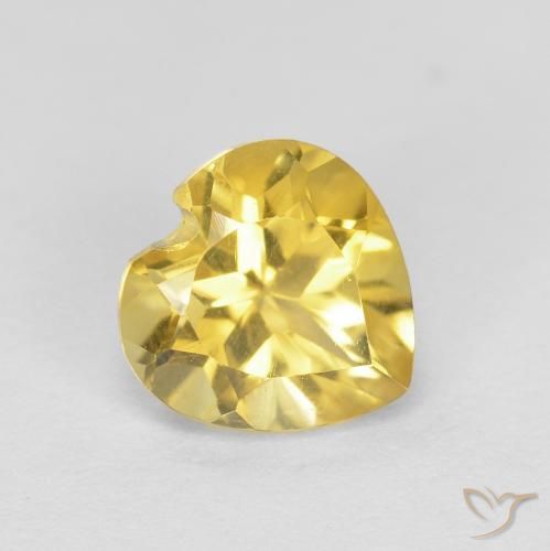 Citrino Amarillo toscana natural de 0.76 ct, Corazón, VVS-VS