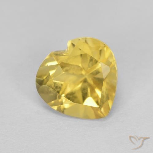 0.79ct Natural Amarillo medio Citrino, Corazón, VVS-VS