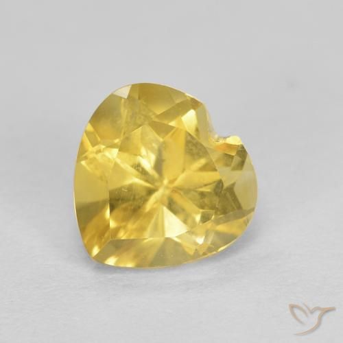 Citrino Amarillo medio natural de 0.79 ct, Corazón, VVS-VS