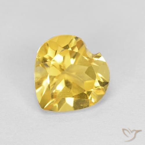 0.79ct Natural Amarillo toscana Citrino, Corazón, VVS-VS
