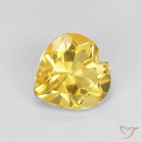 0.78ct Natural Amarillo toscana Citrino, Corazón, VVS-VS