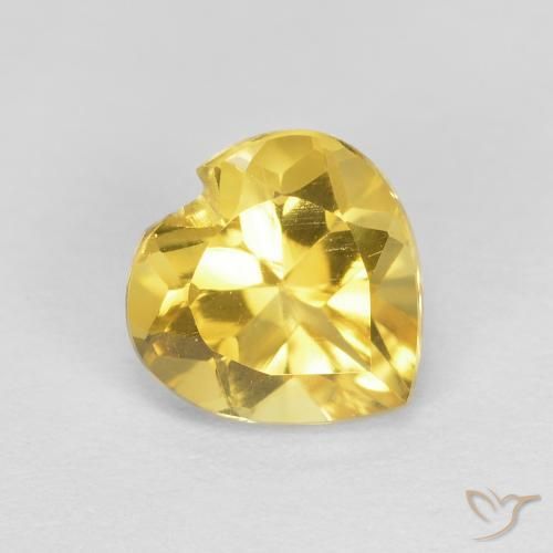 Citrino Amarillo toscana natural de 0.78 ct, Corazón, VVS-VS