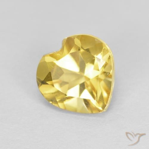 0.78ct Natural Amarillo medio Citrino, Corazón, VVS-VS