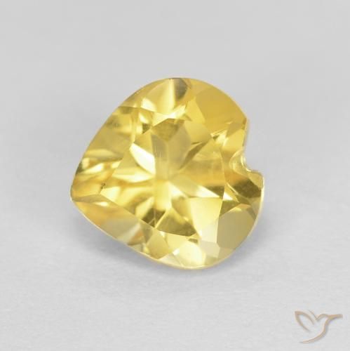 Citrino Amarillo medio natural de 0.78 ct, Corazón, VVS-VS