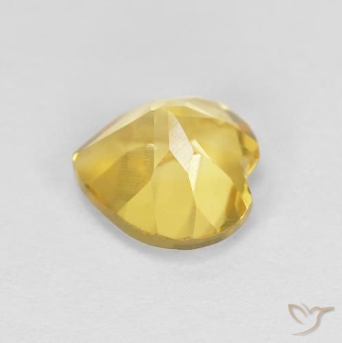 Citrino Amarillo medio natural de 0.78 ct, Corazón, VVS-VS