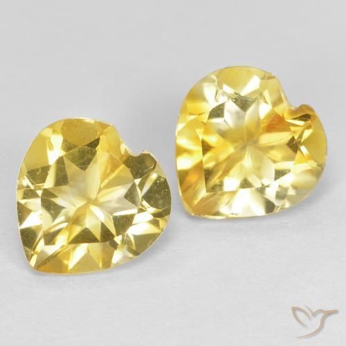 Gemas de Citrino Dorado claro natural de 1.32 ct, Corazón, VVS-VS
