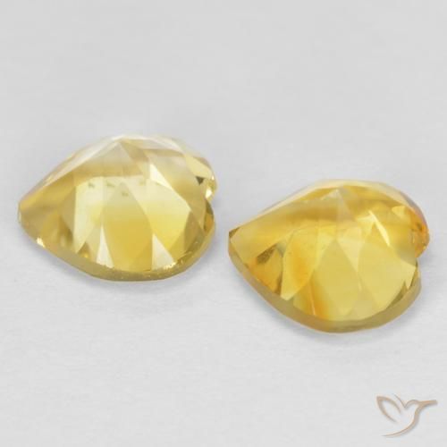 Gemas de Citrino Dorado claro natural de 1.32 ct, Corazón, VVS-VS