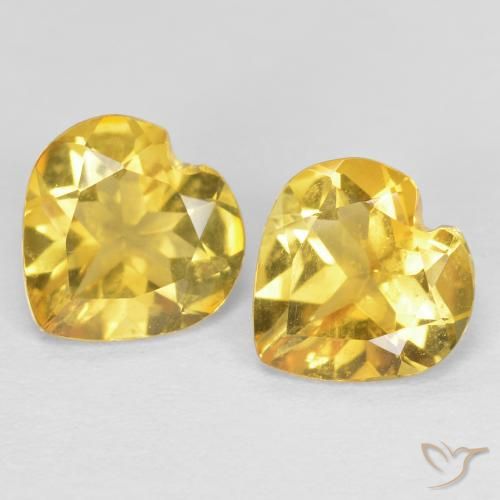 1.15ctw Natural Amarillo medio Citrino, Corazón, VVS-VS