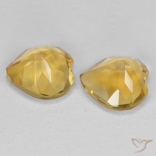 Gemas de Citrino Dorado medio natural de 1.33 ct, Corazón, VVS-VS