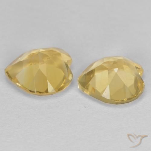 Gemas de Citrino Dorado natural de 1.19 ct, Corazón, VVS-VS