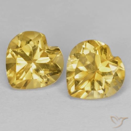 1.52ctw Natural Dorado Citrino, Corazón, VVS-VS