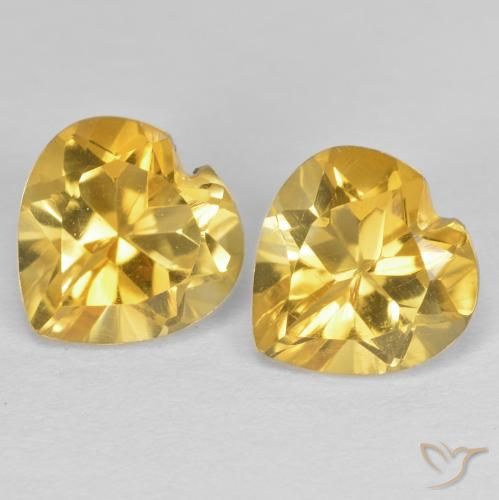 1.58ctw Natural Dorado Citrino, Corazón, VVS-VS