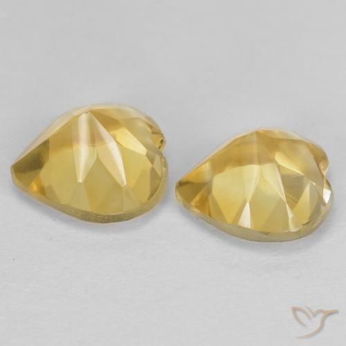 Gemas de Citrino Dorado natural de 1.58 ct, Corazón, VVS-VS