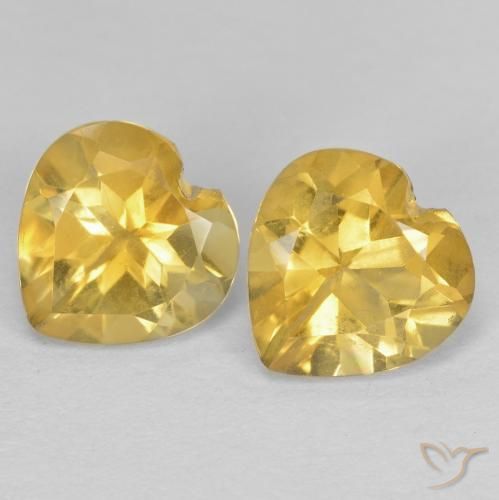 1.40ctw Natural Oro Citrino, Corazón, VVS-VS