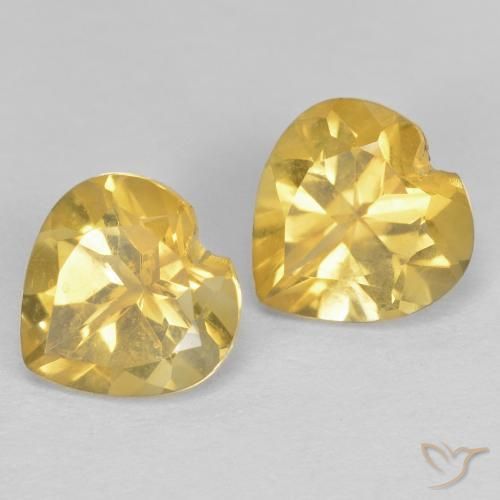 Gemas de Citrino Oro natural de 1.40 ct, Corazón, VVS-VS