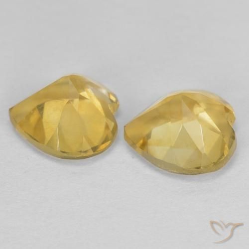 Gemas de Citrino Oro natural de 1.40 ct, Corazón, VVS-VS