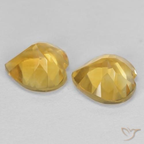 Gemas de Citrino Dorado natural de 1.37 ct, Corazón, VVS-VS