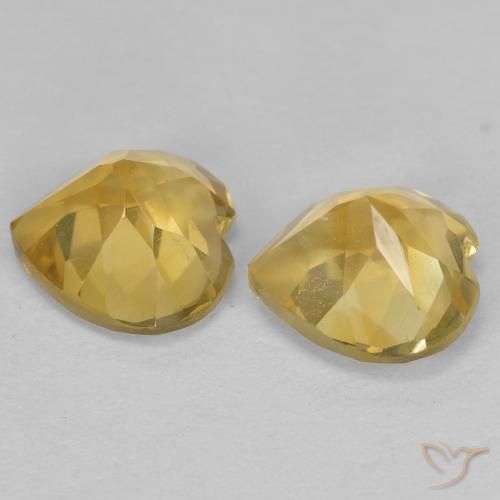 Gemas de Citrino Dorado intenso natural de 1.47 ct, Corazón, VVS-VS