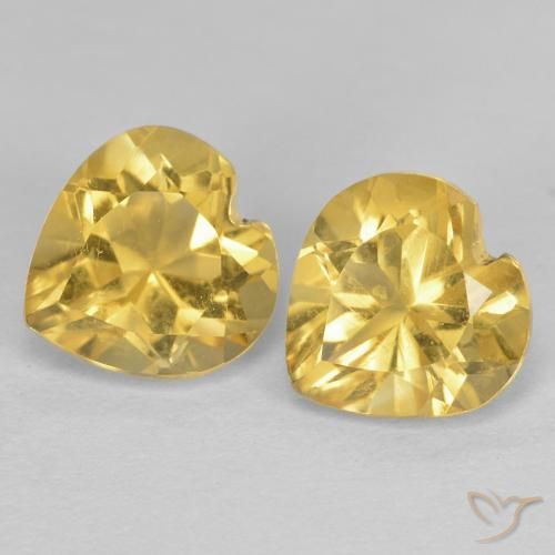 1.53ctw Natural Dorado Citrino, Corazón, VVS-VS