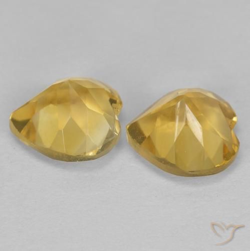 Gemas de Citrino Dorado natural de 1.53 ct, Corazón, VVS-VS