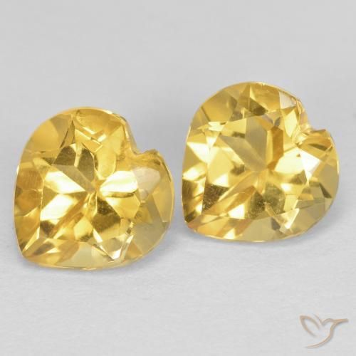 1.54ctw Natural Naranja dorado Citrino, Corazón, VVS-VS