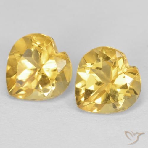 Gemas de Citrino Naranja dorado natural de 1.54 ct, Corazón, VVS-VS